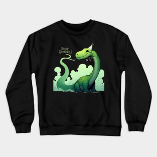 Funny Happy Birthday Green Dinosaur Brontosaurus Party Crewneck Sweatshirt